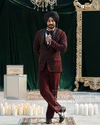 Rich Maroon Hues 3pc Tuxedo Vest Pant