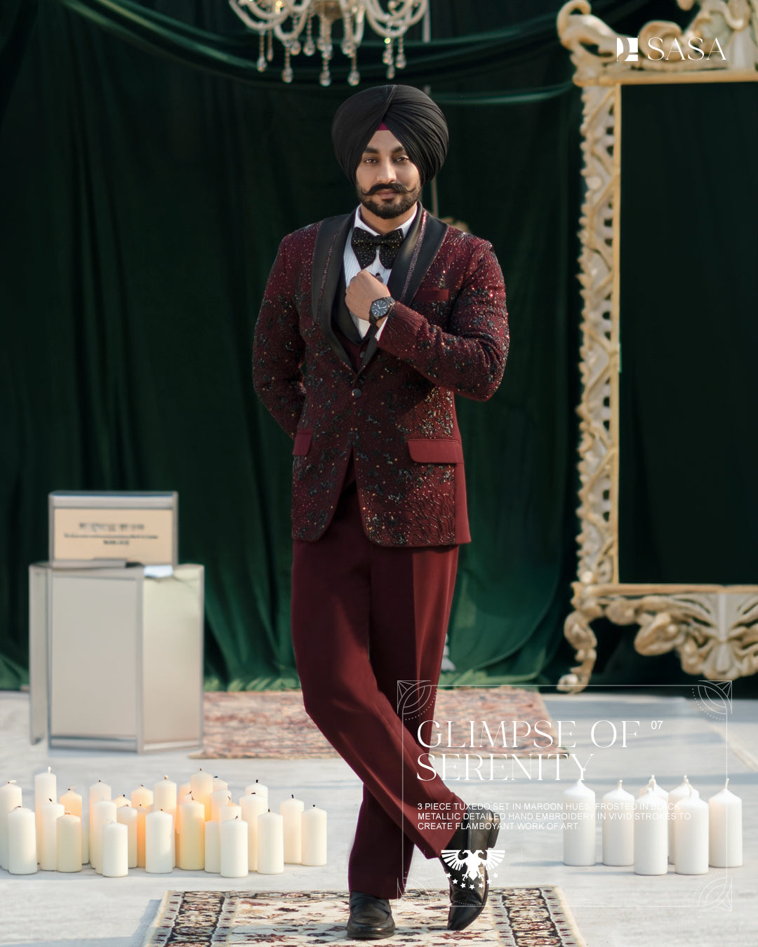 Rich Maroon Hues 3pc Tuxedo Vest Pant