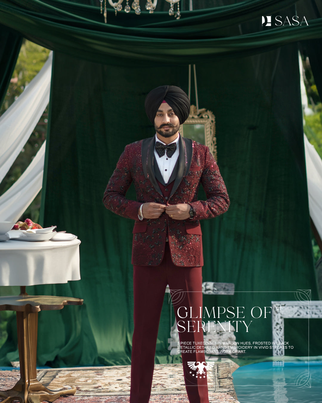 Rich Maroon Hues 3pc Tuxedo Vest Pant