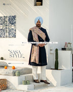 Royal Blue Achkan with Kurta Pajama