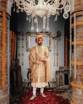 Royal Heritage Sherwani with Angrakha Pajami & Palla