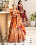 Rust Orange Lehenga for Brides by SASA Collection