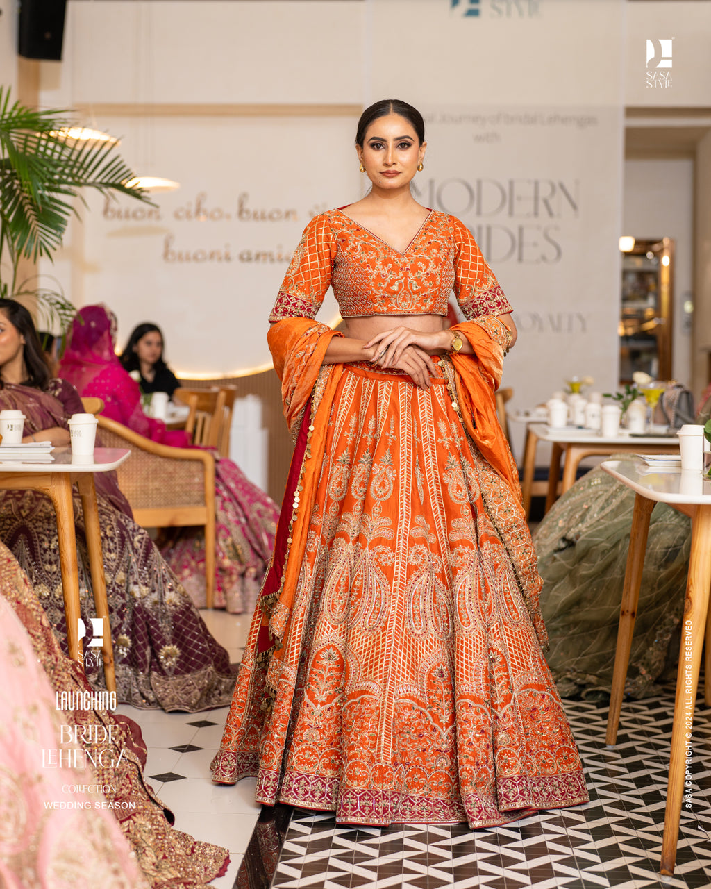 Rust Orange Lehenga for Brides by SASA Collection