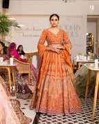 Rust Orange Lehenga for Brides by SASA Collection