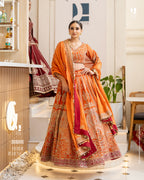 Rust Orange Lehenga for Brides by SASA Collection