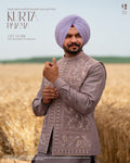 Sea Fog Embroidered Jacket with Elegant Kurta Pajama
