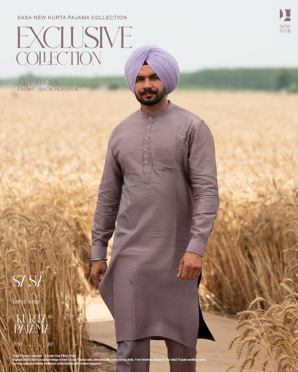 Sea Fog Embroidered Jacket with Elegant Kurta Pajama