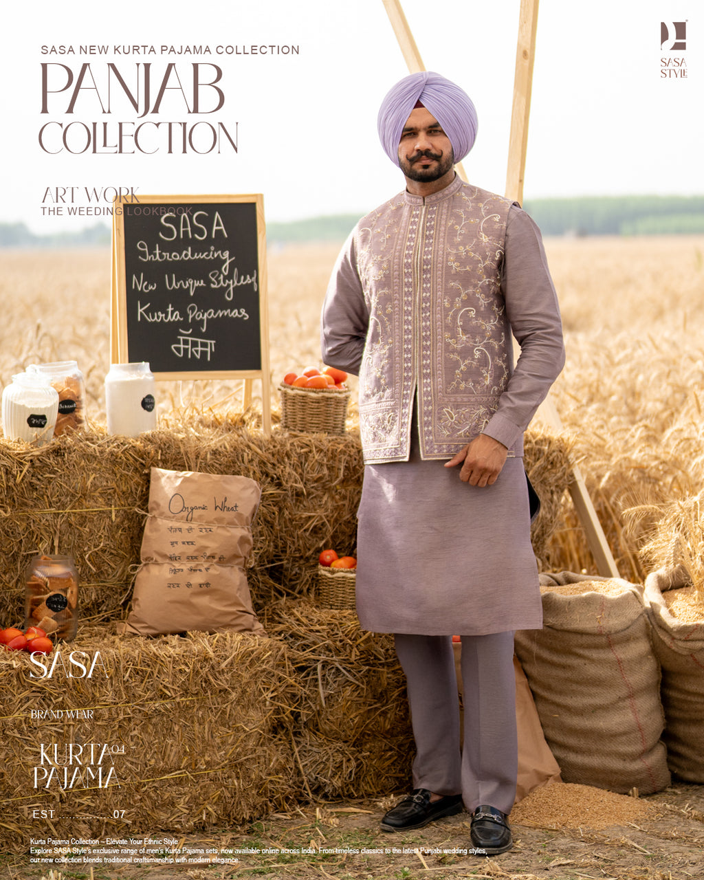 Sea Fog Embroidered Jacket with Elegant Kurta Pajama