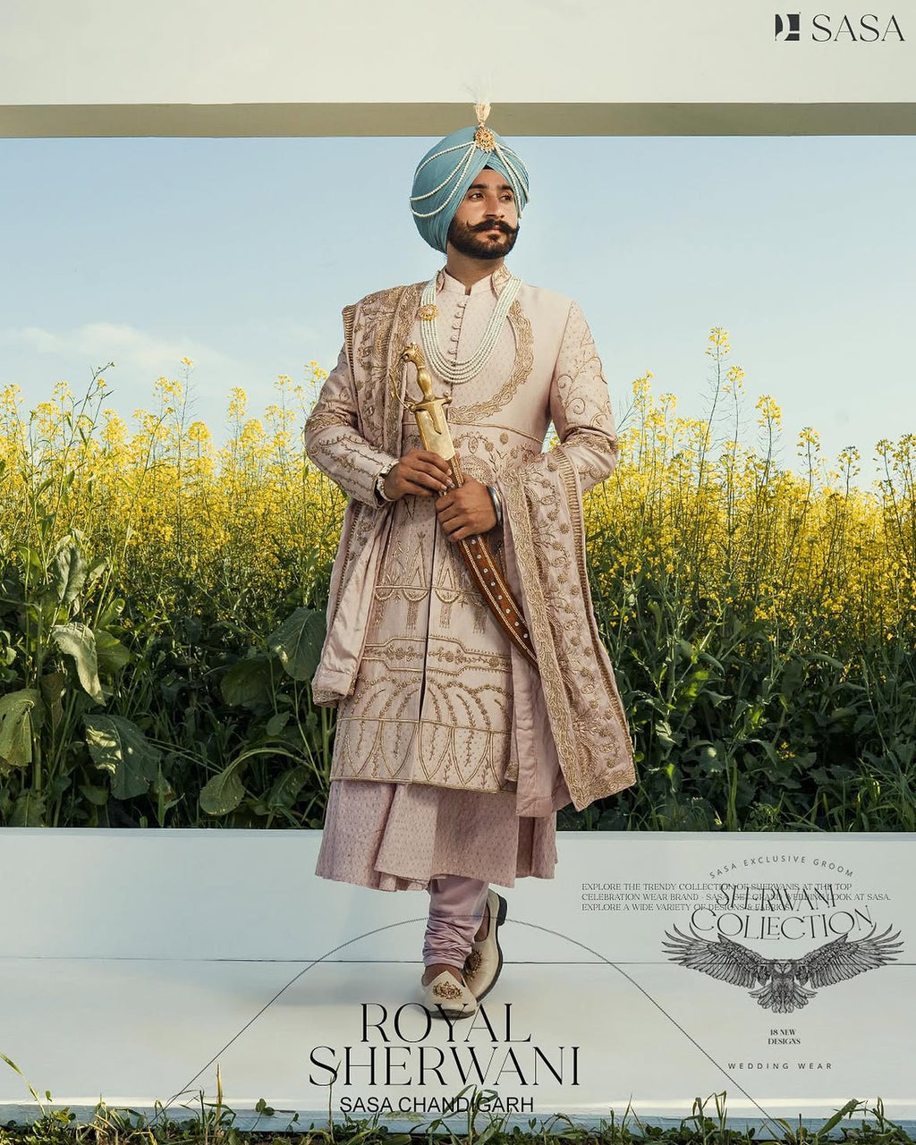 Dusty Rose Embriodered Sherwani