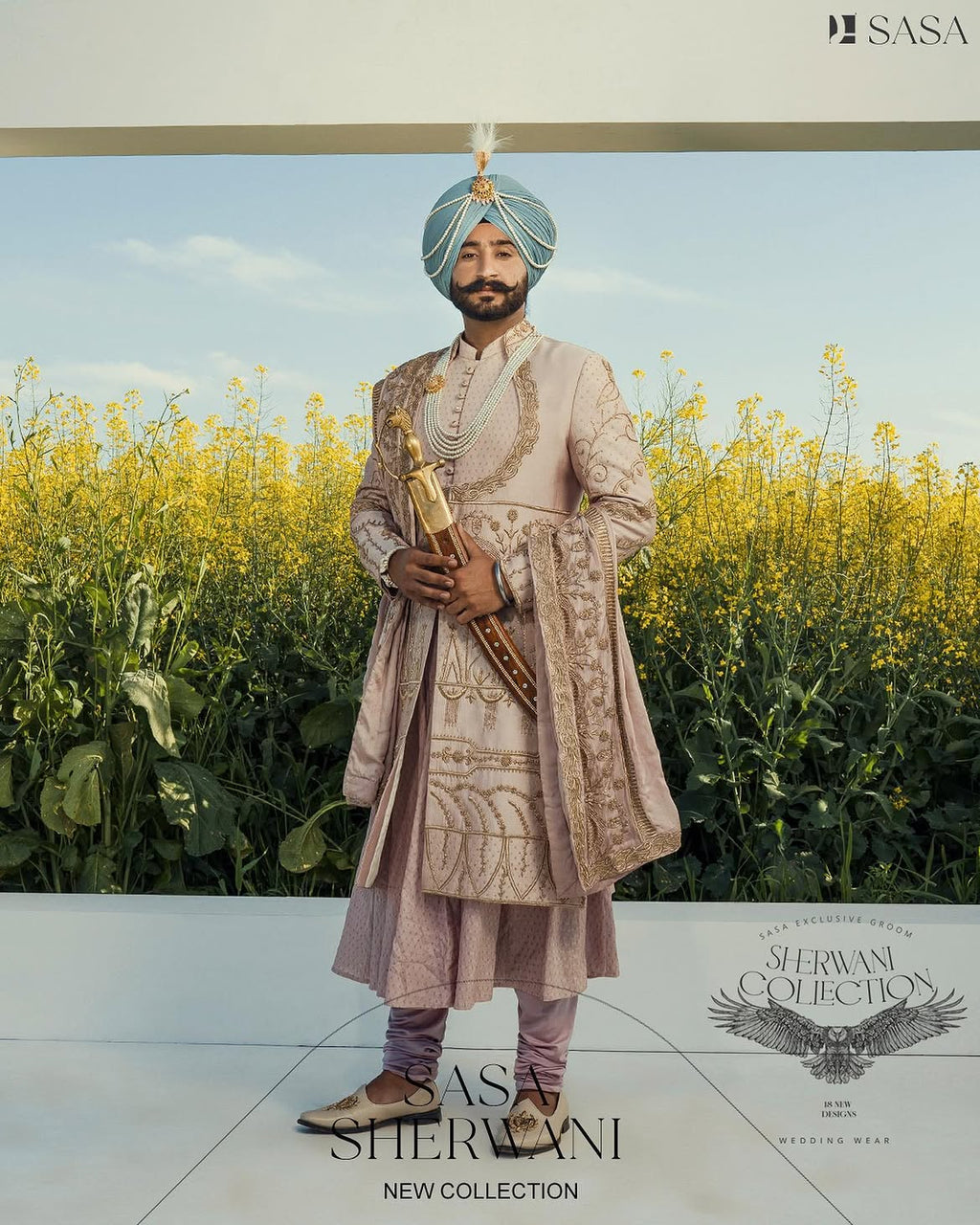 Dusty Rose Embriodered Sherwani