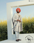 Regal Ivory Sherwani Set with Elegant Palla and Heritage