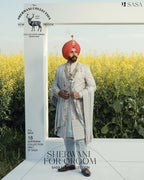 Regal Ivory Sherwani Set with Elegant Palla and Heritage