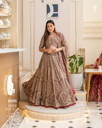 Chanderi Silk Lehenga with Intricate Hand Embroidey