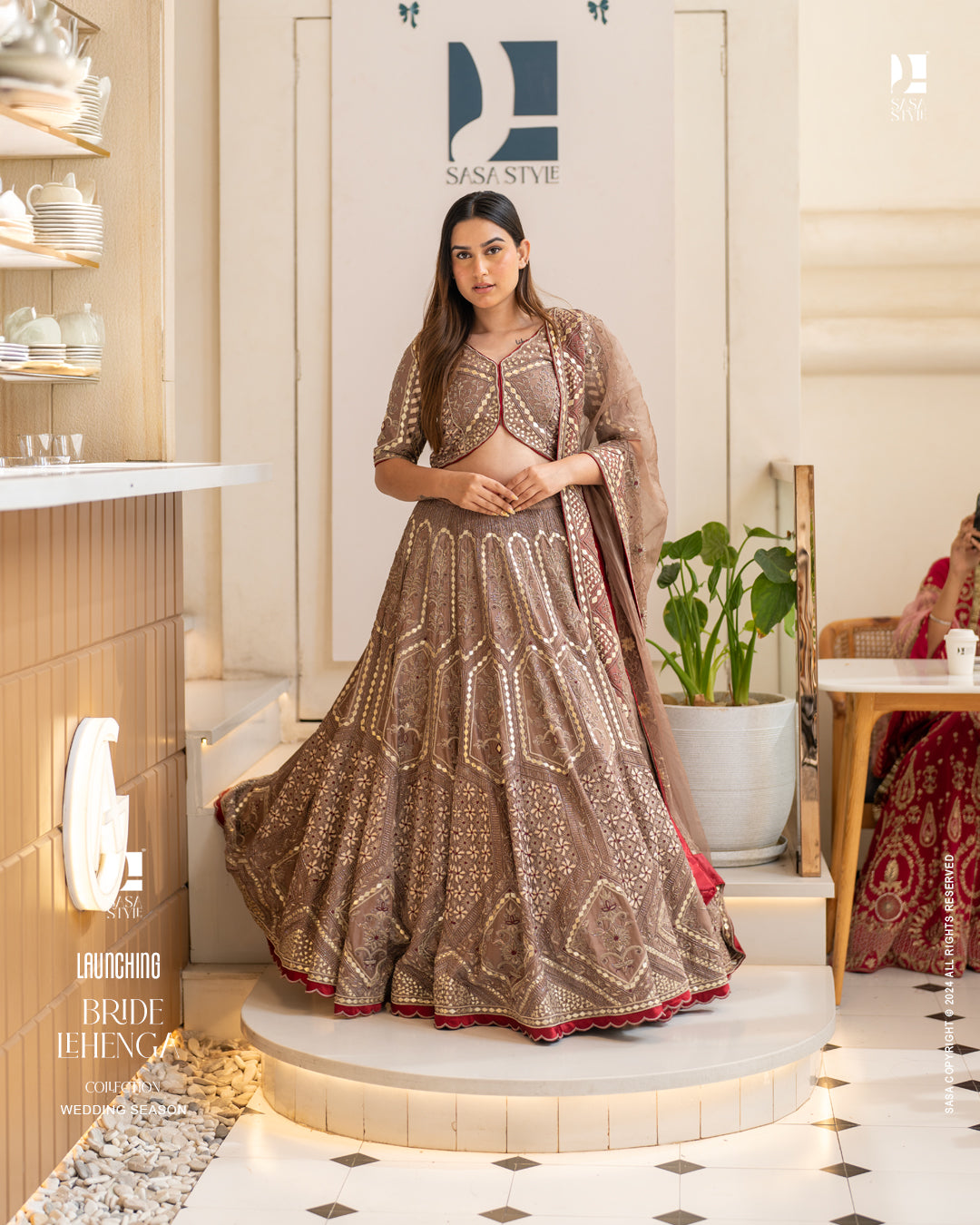 Chanderi Silk Lehenga with Intricate Hand Embroidey