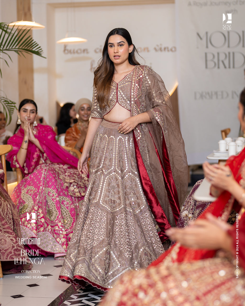 Chanderi Silk Lehenga with Intricate Hand Embroidey