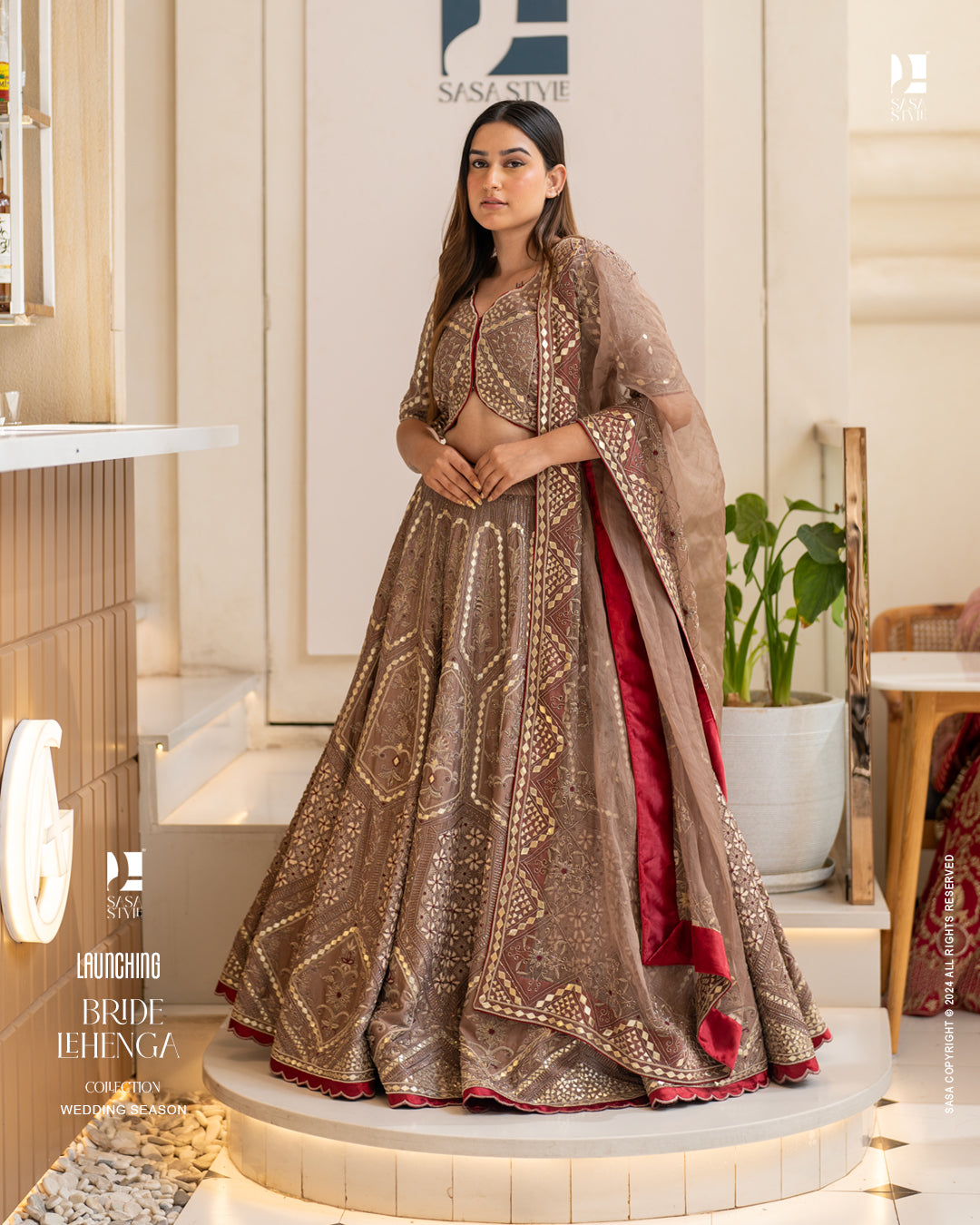 Chanderi Silk Lehenga with Intricate Hand Embroidey