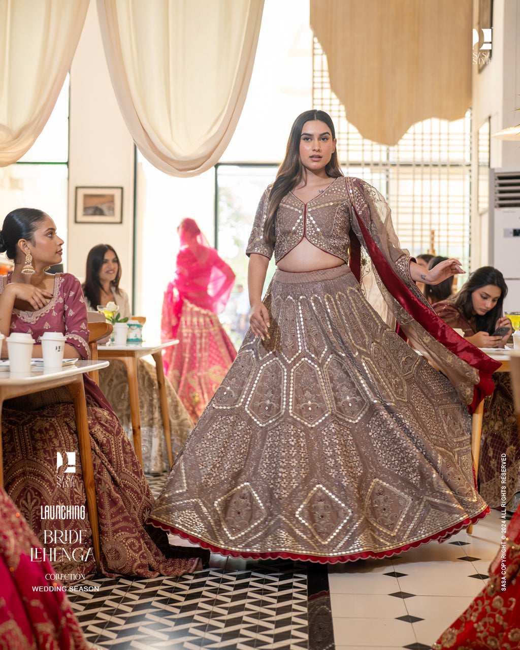 Chanderi Silk Lehenga with Intricate Hand Embroidey