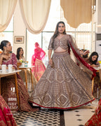 Chanderi Silk Lehenga with Intricate Hand Embroidey