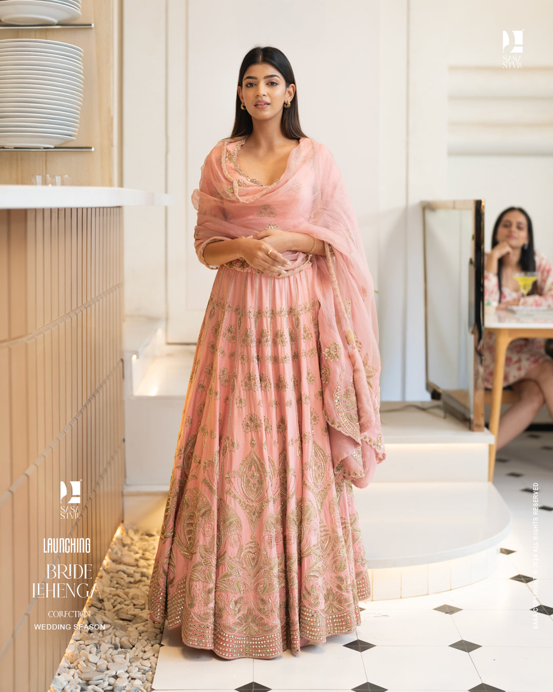 Soft Pink Lehenga with Traditional Embroidery