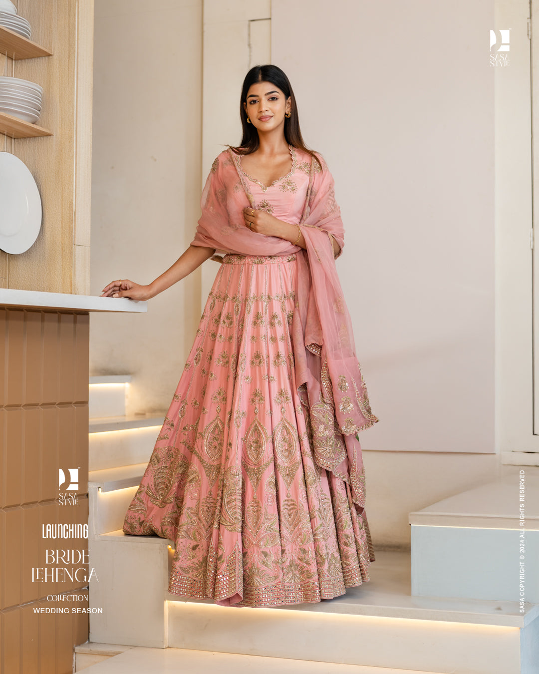 Soft Pink Lehenga with Traditional Embroidery