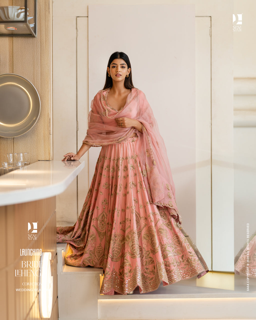 Soft Pink Lehenga with Traditional Embroidery