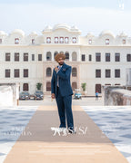 Steel Blue Two-Piece Suit for Modern and Elegant Formal Style