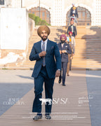 Steel Blue Two-Piece Suit for Modern and Elegant Formal Style