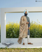 Steel Gray Colour Achkan with Kurta Pajama