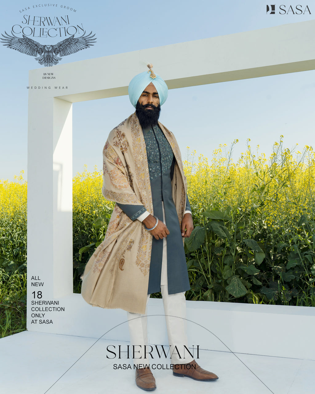 Steel Gray Colour Achkan with Kurta Pajama