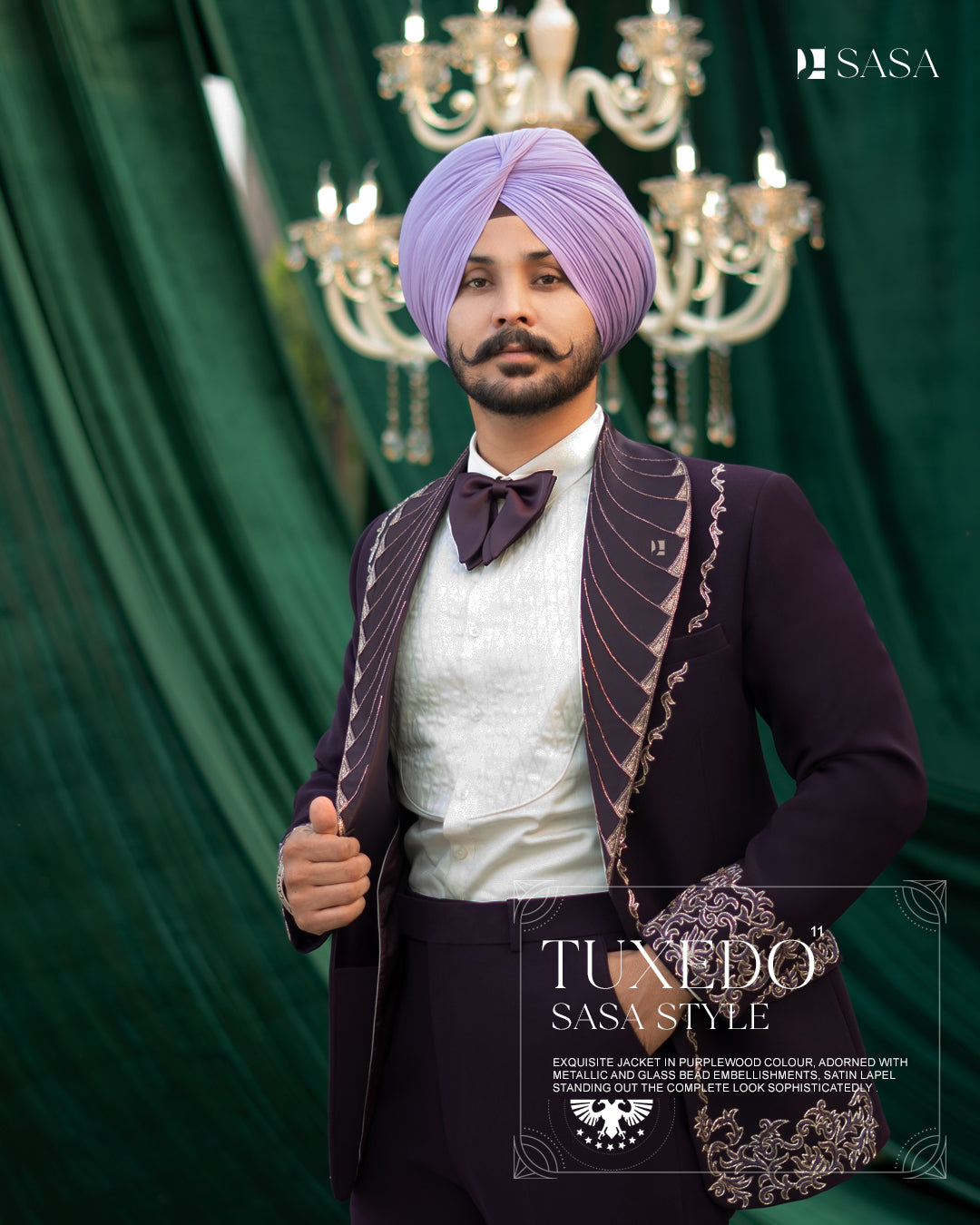 Striking Purple 2pc Tuxedo Pant