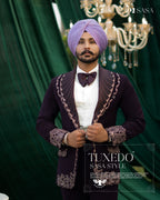 Striking Purple 2pc Tuxedo Pant