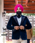 Velvet Blue 2 Piece Tuxedo Pant