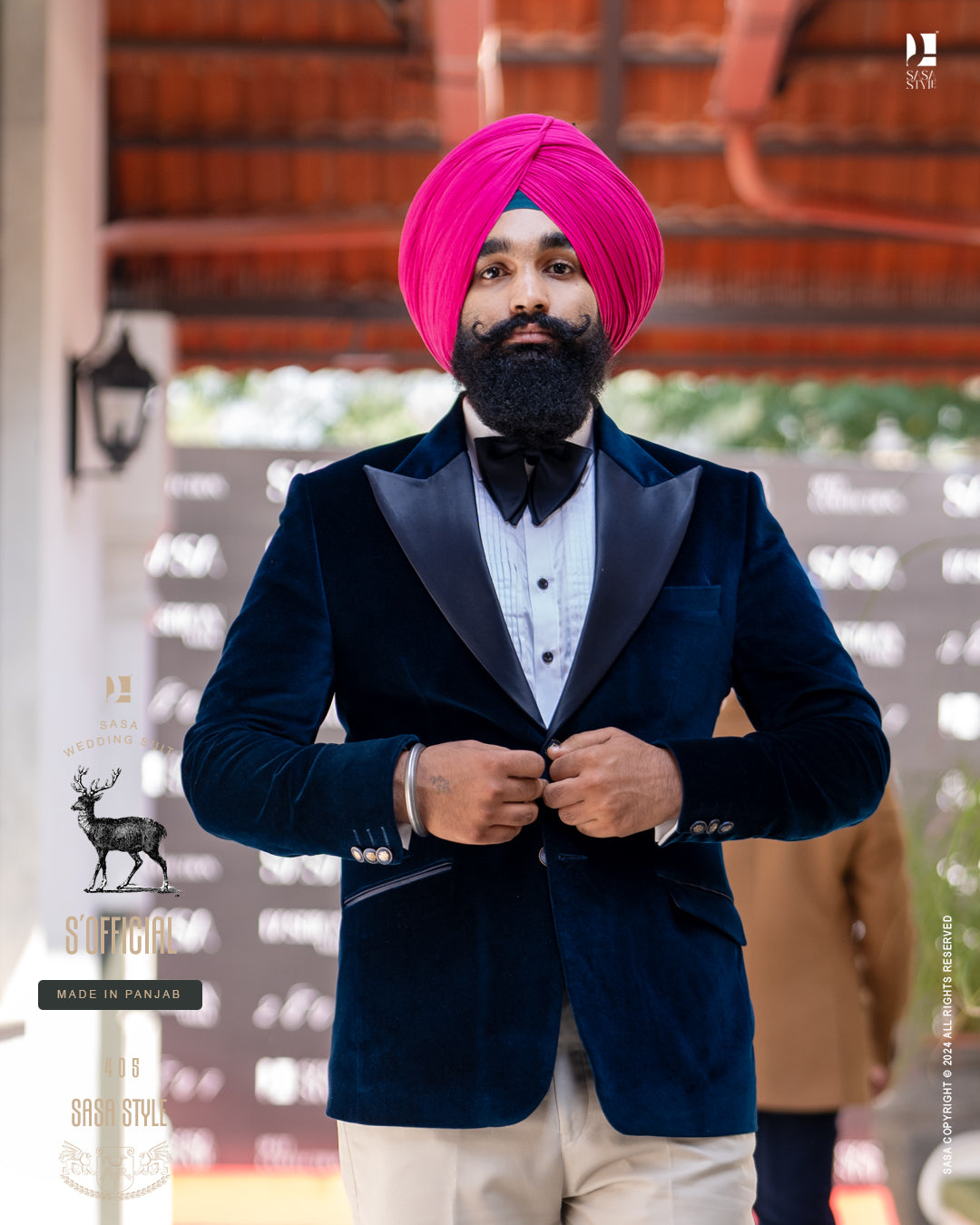 Velvet Blue 2 Piece Tuxedo Pant