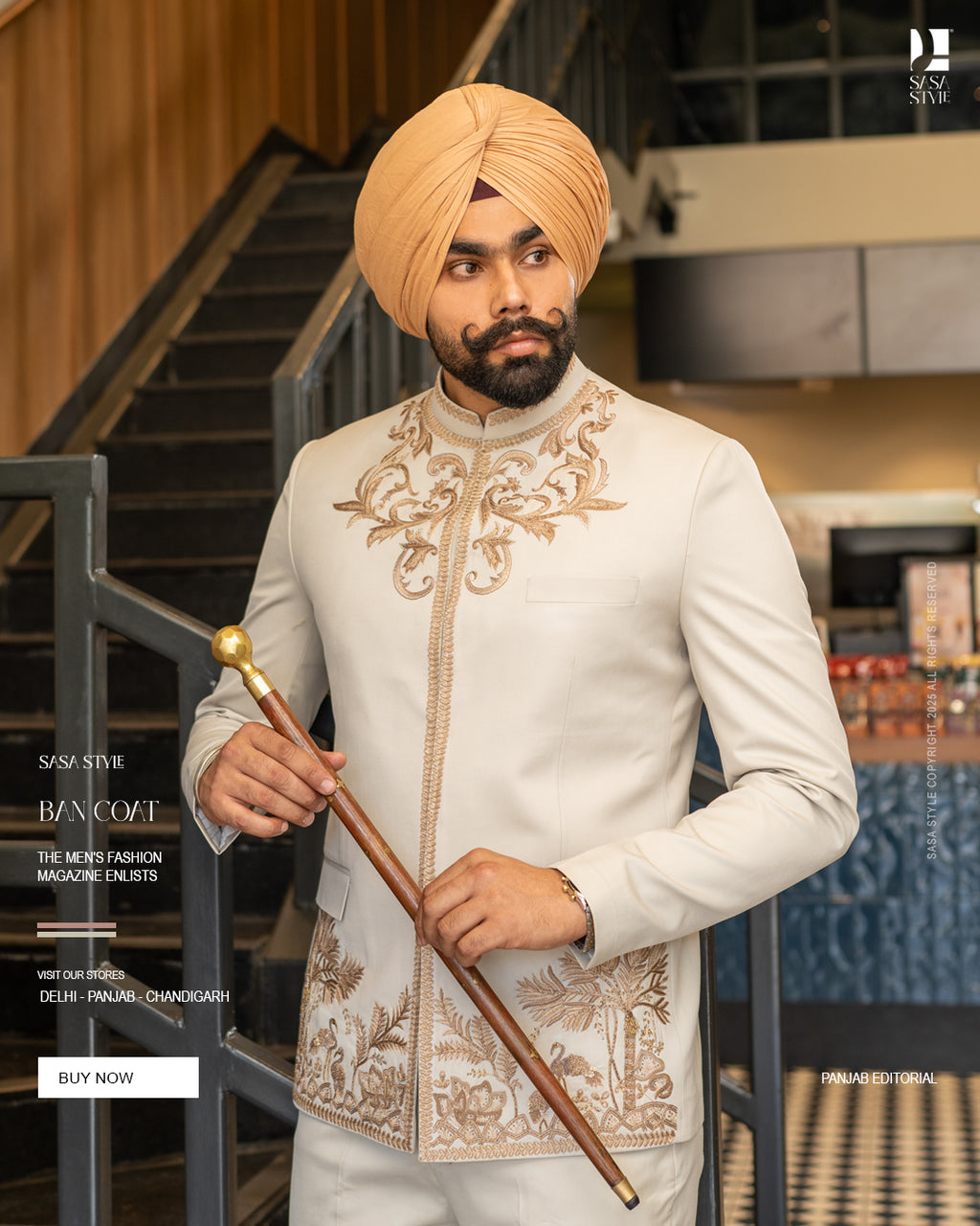 Warm Ivory Band Gala Pant – Royal Elegance Meets Modern Class