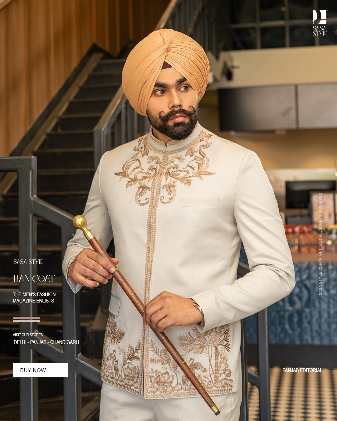Warm Ivory Band Gala Pant – Royal Elegance Meets Modern Class