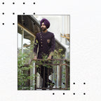 Royal Plum Designer Achkan with Contemporary Heritage Wedding Style
