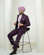 Wine Colour 2pc Coat Pant