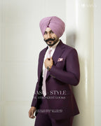 Wine Colour 2pc Coat Pant