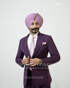 Wine Colour 2pc Coat Pant