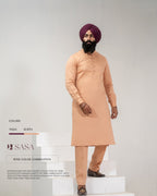 Wine Embroidered Jacket with Soft Peach Kurta Pajama