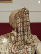 Cream, Rust & Antique Golden Sehra