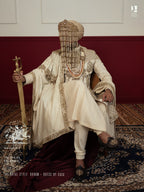 Cream, Rust & Antique Golden Sehra