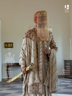 Ivory Sherwani with Dusty Peach Embroidery