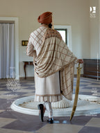 Ivory Sherwani with Dusty Peach Embroidery