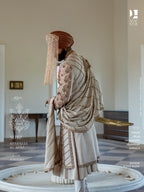 Ivory Sherwani with Dusty Peach Embroidery