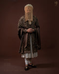 Dark Olive Brown Velvet Sherwani with Royal Gold Embroidery