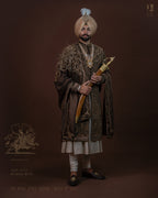 Dark Olive Brown Velvet Sherwani with Royal Gold Embroidery