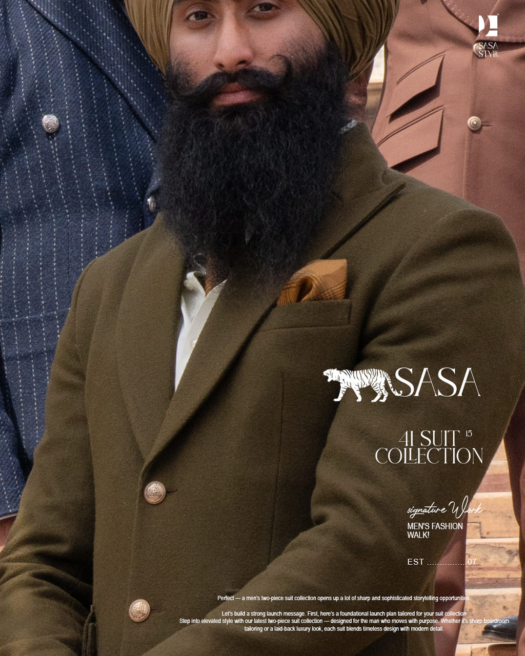 Khaki Pagg, Tie and Pocket square