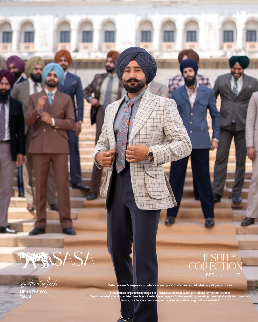 charcoal Grey Pagg, Tie and Pocket square