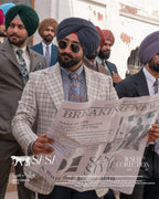 charcoal Grey Pagg, Tie and Pocket square